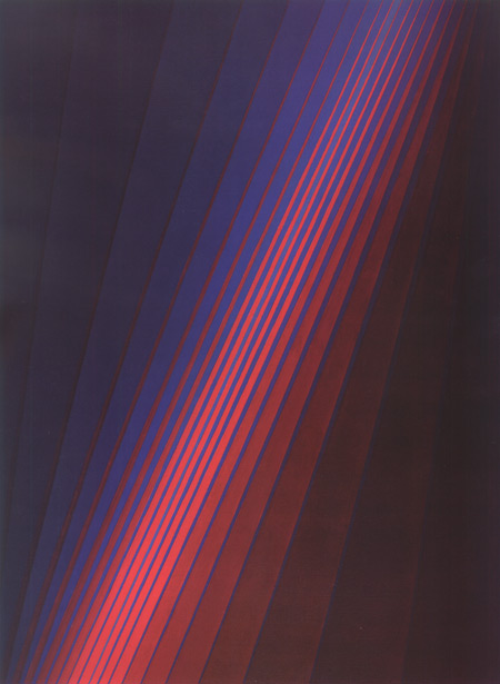 Lothar Quinte - Fächerbild Blau-Rot - 1971